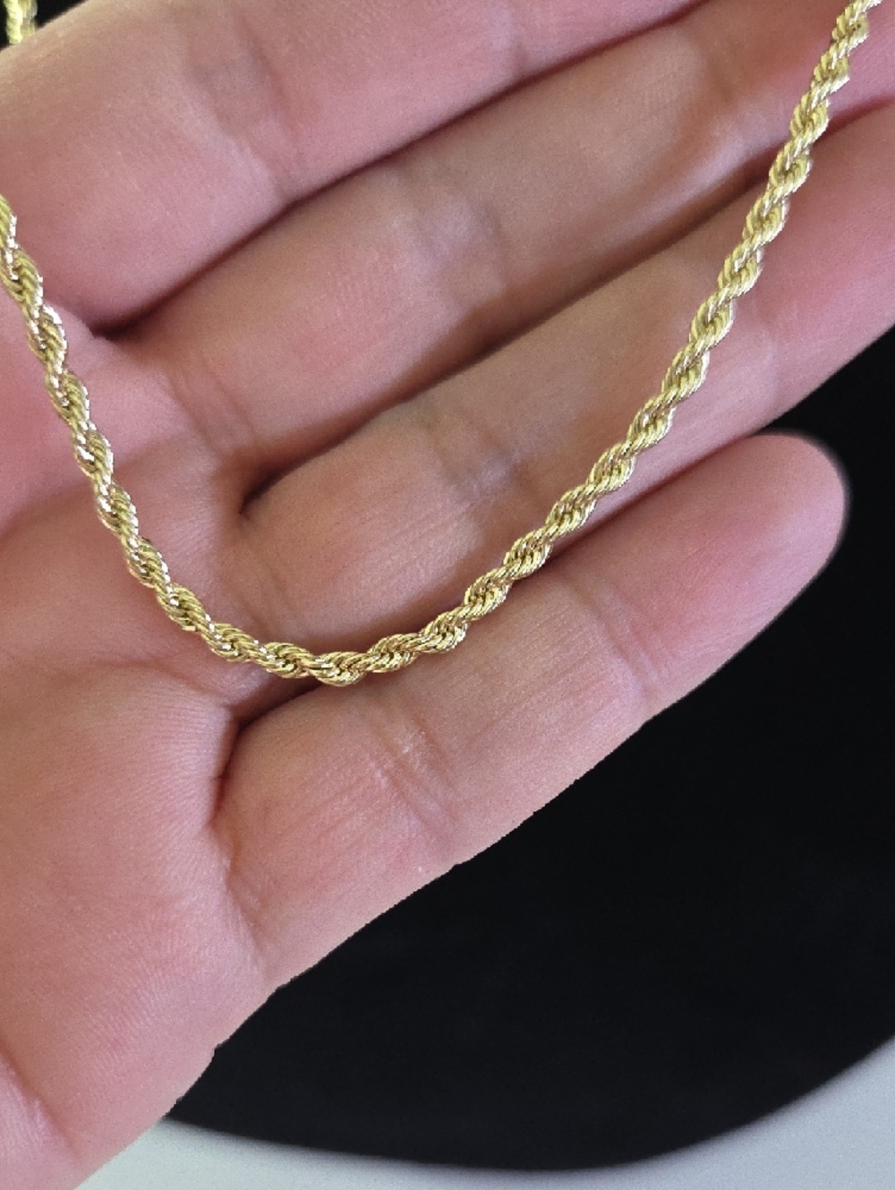 Classic Gold Rope Chain Necklace - Gold - Picture 2 of 3